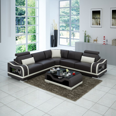 Leather sofa, sofa, couch, living area, corner sofa, corner, modern design, suite