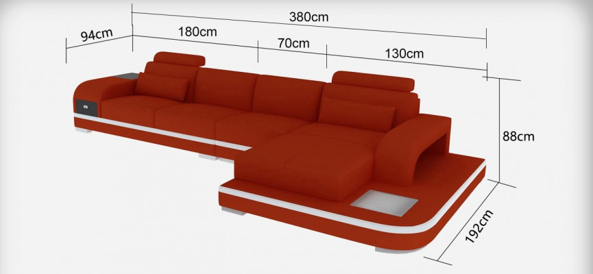 Modern elegant design L-shaped corner leather sofa for timeless living spaces
