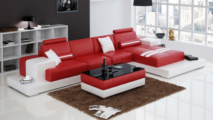 Exclusive Elegant L-Shaped Corner Sofa Red Design for Stylish Living Spaces