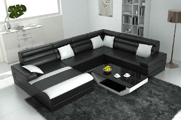 Corner sofa with USB living landscape XXL big couch upholstery set corner couches U-shaped