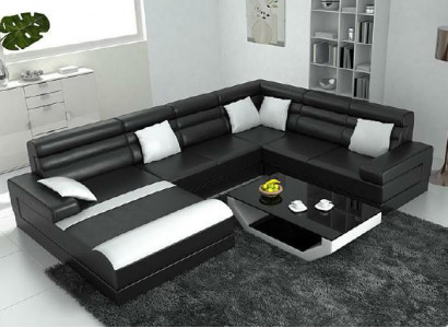 Corner sofa with USB living landscape XXL big couch upholstery set corner couches U-shaped
