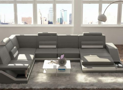 Designer living landscape U-shape with USB corner sofa upholstery set corner suite sofa