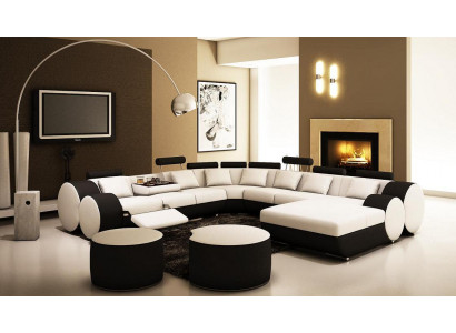 Designer leather sofa with USB XXL living area sofa upholstered corner corner sofa new sofas