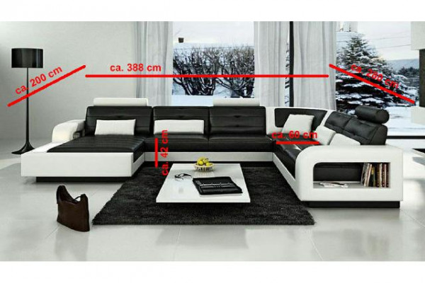 Corner sofa with USB padding sofa living landscape corner seating upholstery leather textile H2209