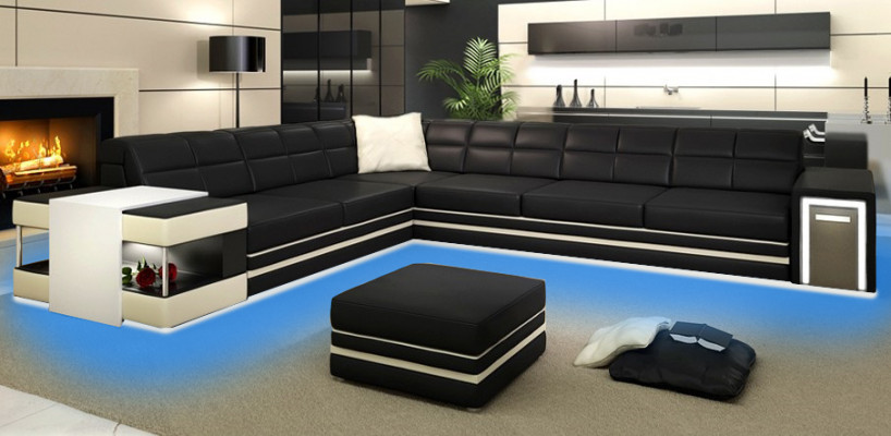 Designer sofa corner sofa couch leather sofa upholstery seat corner set +light new PH3026