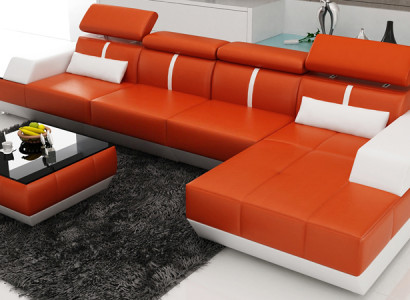 Leather Sofa L-Shape Couch Living Landscape Corner Sofa Set Design Modern Sofa K5015B