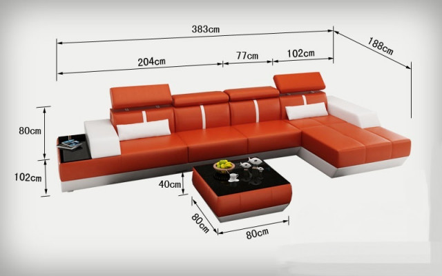 Leather Sofa L-Shape Couch Living Landscape Corner Sofa Set Design Modern Sofa K5015B