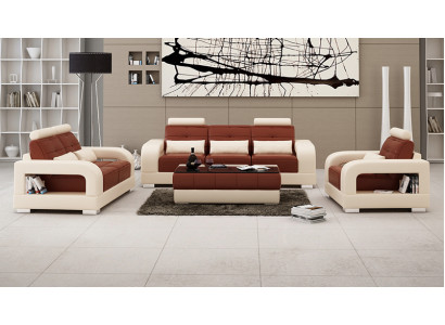 Leather sofa couch suite 3+2+1 seater set design modern sofa
