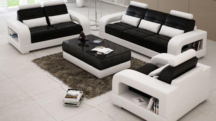 Leather sofa couch suite 3+2+1 seater set design modern sofa