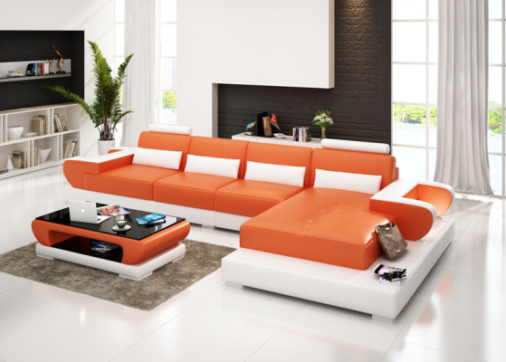Leather sofa couch living area corner sofa corner suite design modern sofa G8003C