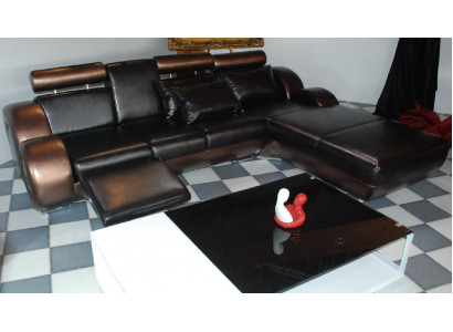 Elegant designer corner couch Berlin II leather sofa corner sofa sofa couch
