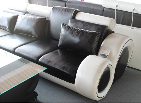 Elegant designer corner couch Berlin II leather sofa corner sofa sofa couch