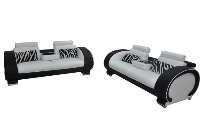Sofa Couch Seat Cushion Complete Set Suite 3+3 Sofas Designer Couches Leather