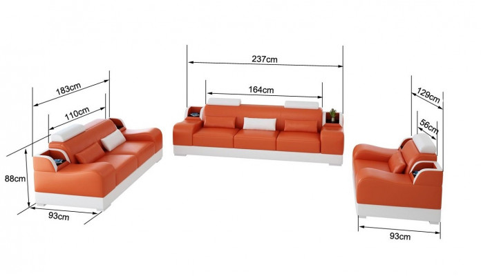 Sofa set Couch Upholstery Sofa 3+1+1 Sets Design Leather 3-piece Complete Set
