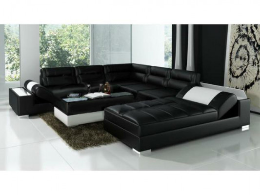 Leather sofa corner sofa + USB set upholstery U-shaped couch sofa design living landscape