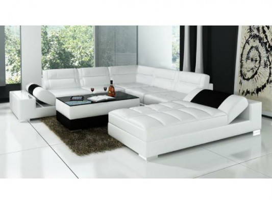 Leather sofa corner sofa + USB set upholstery U-shaped couch sofa design living landscape