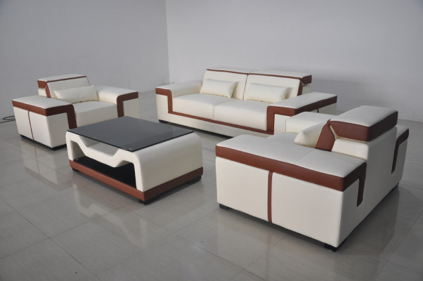 Sofa Upholstery Leather Couch Seat Complete Set Modern Suite 3+2+1 Living Landscape