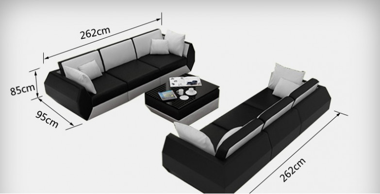 Leather Sofa Couch Sofa Set 3+3 Seater Suite Design Modern Sofa Set USB New