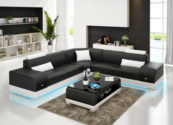 Leather sofa couch living landscape corner sofa corner set design modern sofa USB new
