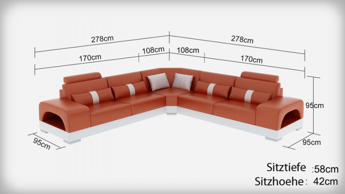 Exclusive L-shaped upholstered sofa Stylish design for your home