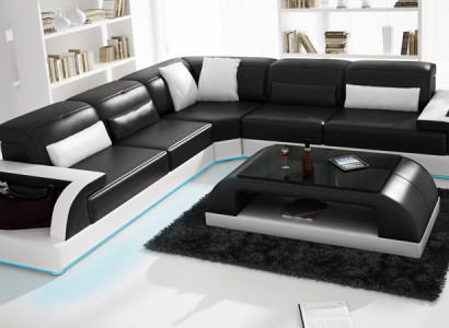 Leather sofa couch living landscape corner sofa corner set design modern sofa USB white