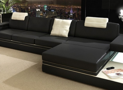 Luxurious ambiance L-shaped designer sofa for exclusive living comfort