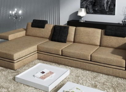 Modern living room design couch textile fabric sofa upholstery corner suite LED + USB