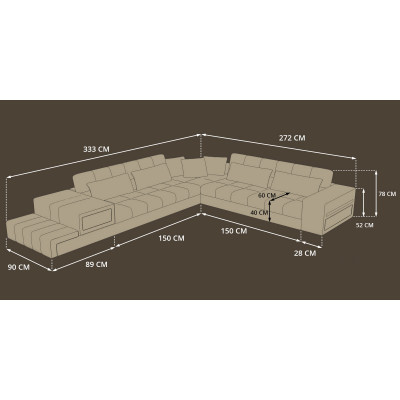 Sectional sofa couch USB upholstery living landscape leather sofa design L shape new beige