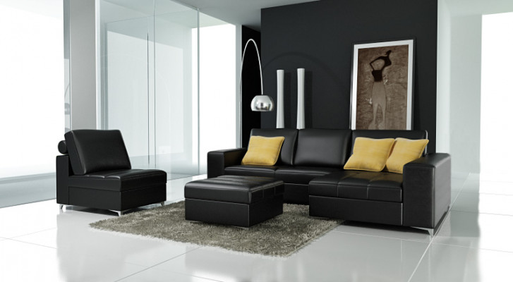 Leather sofa, couch, USB living landscape sectional sofa suite, modern design, new K5005