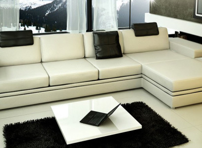 Corner sofa with USB couch sofa living area corner suite leather fabric PHM88