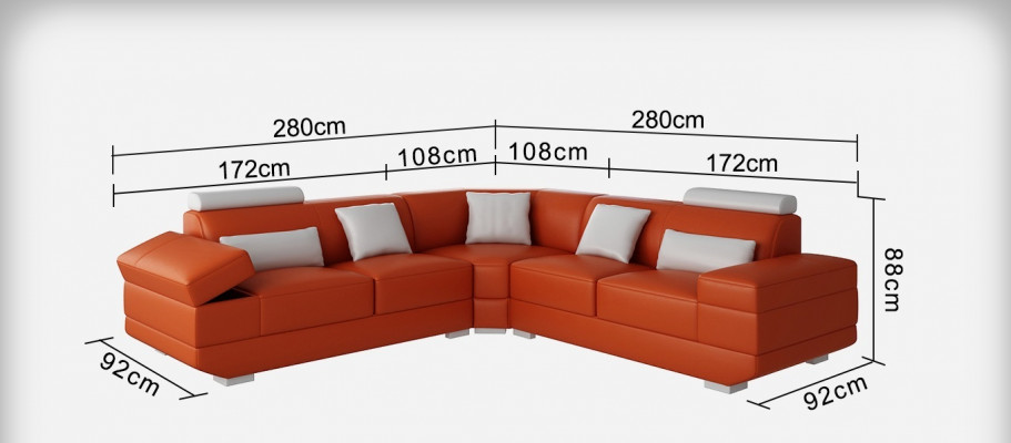 Leather sofa couch living landscape corner sofa corner suite custom-made modern sofa USB
