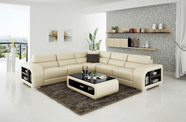 Leather sofa couch living landscape corner sofa sectional design sofa USB custom-made