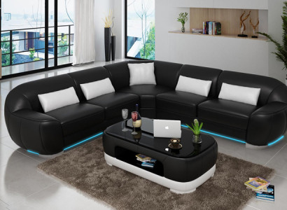 Leather sofa couch living landscape sectional sofa corner suite modern sofa USB custom-made