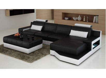 Elegant black designer L-shaped corner sofa for stylish living spaces