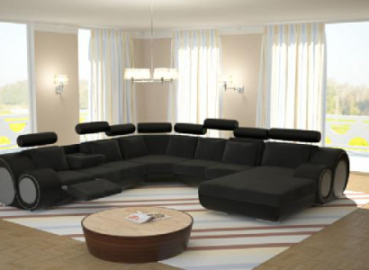 Sofa with USB Designer Living Landscape U-Shape Couch Corner Sofa Upholstery Suite New
