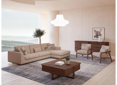 New sofa set living room designer 2x armchair luxury beige upholstered furniture