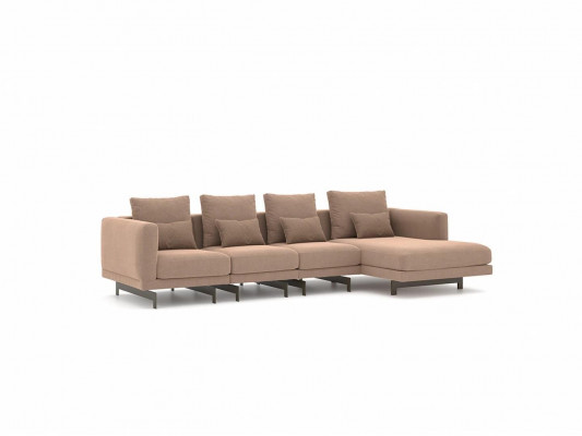 Beige Upholstered Furniture Luxury Corner Set Corner Sofa L-Shape Designer Interior