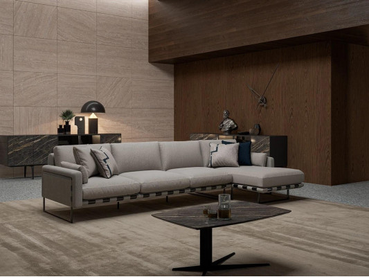 Living room upholstery textile upholstered sofa L-shape furnishing luxury designer furniture