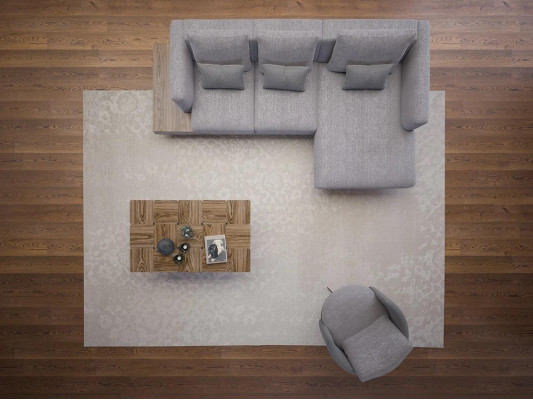 Living room sofa set 3-piece upholstered furniture corner sofa armchair wood coffee table