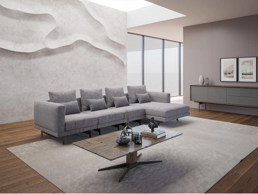 Luxury L-Shaped Corner Sofa Living Room Designer Corner Set New Complete Coffee Table