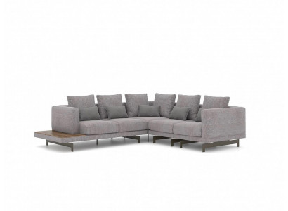 Sofa couch L-shape designer gray sectional sofa textile luxury living room furnishing