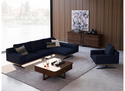Modern blue designer living room furnishings upholstered sofa luxury upholstery fabric