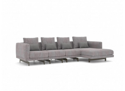L-shaped sectional sofa, relax couch, gray corner set, upholstered furniture
