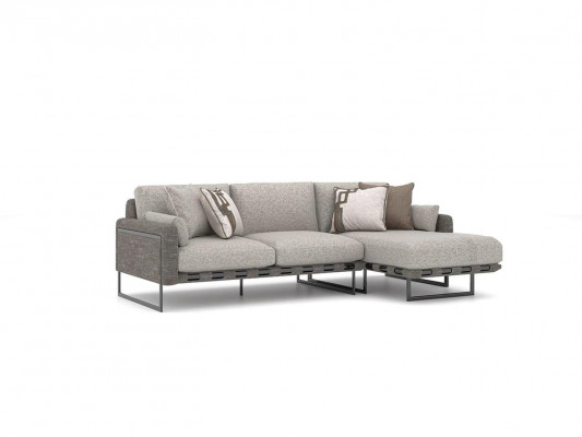 Luxury Designer Corner Sofa L-Shape Living Room Upholstered Furniture Textile Interior