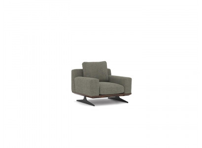 Luxury Designer Armchair Modern Upholstered Armchair Furniture Gray Textile Seat New