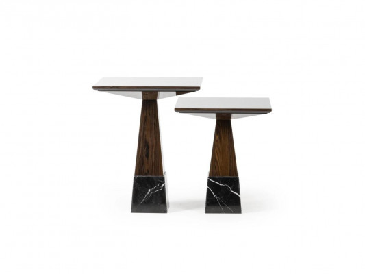 Living room table set 2x side table design coffee table wood furniture