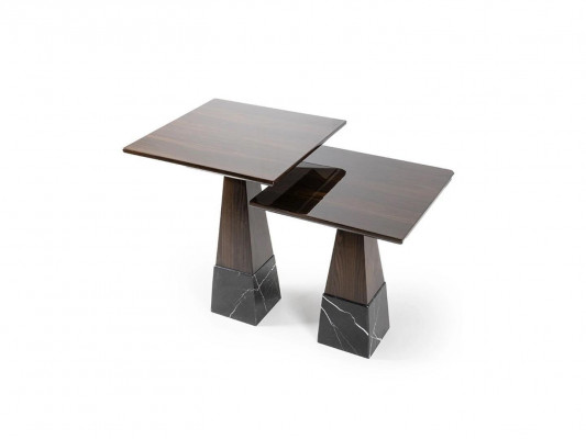 Living room table set 2x side table design coffee table wood furniture