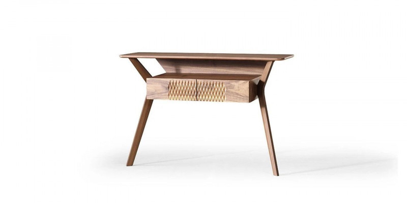 Living Room Luxury Console Table Brown Wood Table Modern Design Console