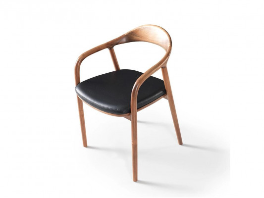 Designer chair wood luxury armchair upholstered chairs dining room leather