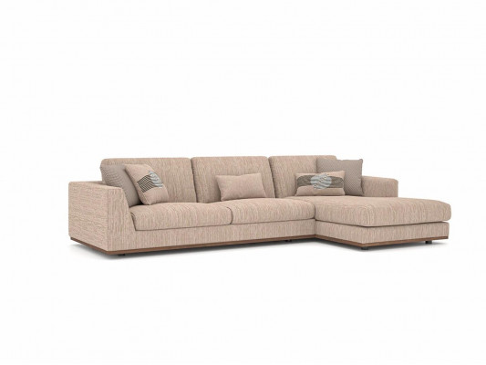 Upholstered Furniture Beige Corner Sofa Luxury Sofa Couch L-Shape Relax Upholstered Sofa Living Room